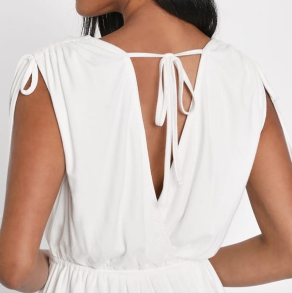 Lulus White Surplice Dress with Pockets - Picture 3 of 4